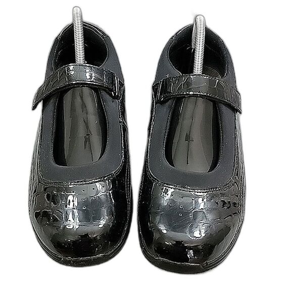 Drew Rose Mary Jane orthopedic black croc patent leather strap shoe SZ 10.5W - Picture 1 of 10